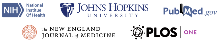 NIH, Johns Hopkins, PubMed, NEJM, PLOS ONE